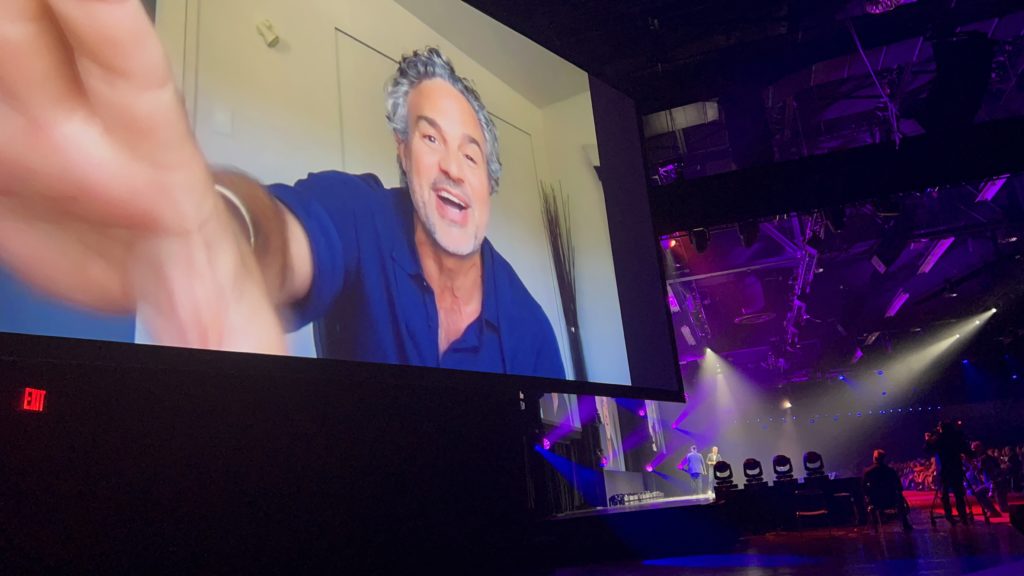D23 Expo 2022 panel for Parks and Entertainment, where Mark Ruffalo helped announce the HULK who come on stage to announce he'll be roaming Adventures Campus at Disney's California Adventure 